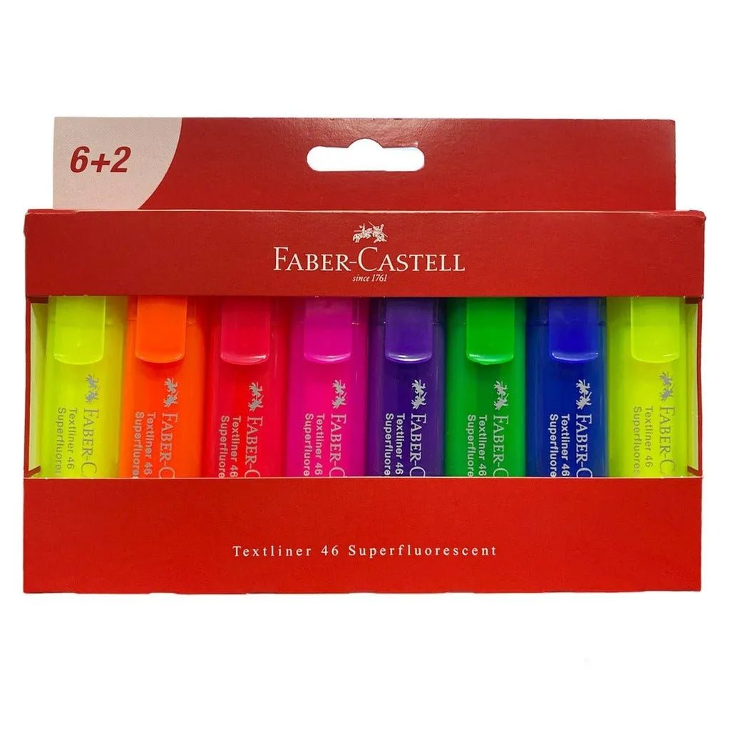 8 Destacadores Faber - Castell TL 46 SuperFluor - Baúl de Ayün