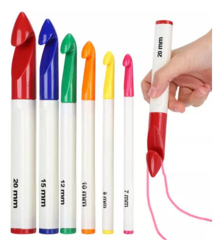 Set de 6 crochet jumbo – ganchillos de 7 a 20 mm