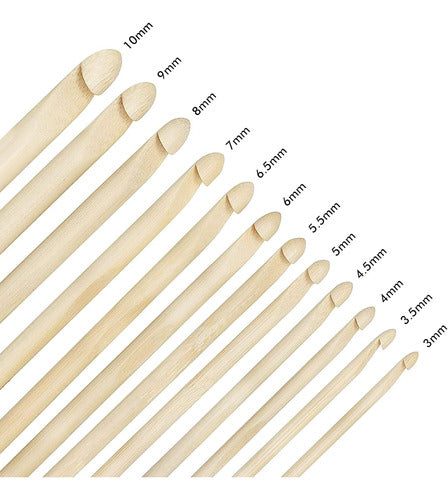 Set de crochet tunecino de bambú