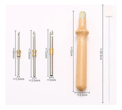 Set Aguja Mágica Intercambiable 3 Medidas Punch Needle