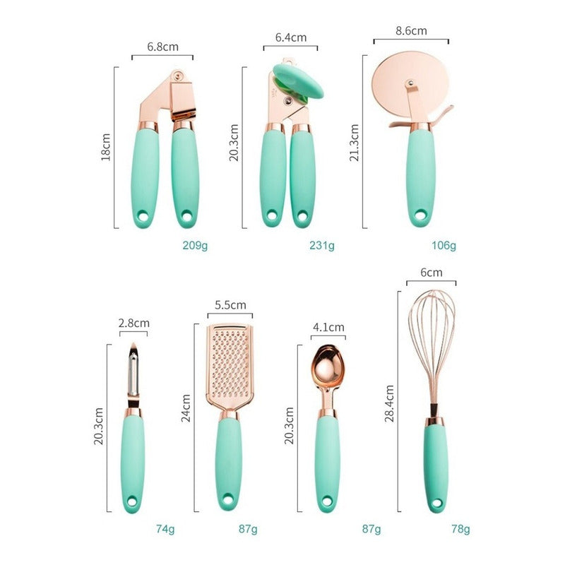 Set Utensilios De Cocina 7 Piezas Acero Inoxidable