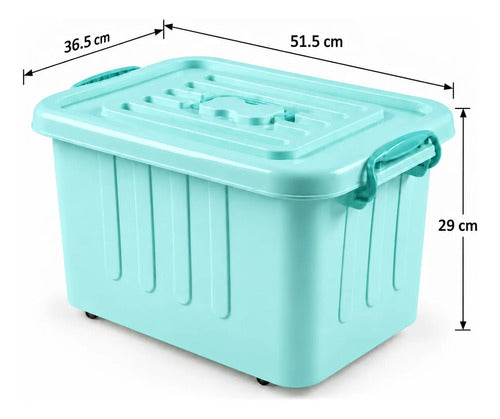 Caja Organizadora De Plastico 45 Litros Con Tapa Multiuso