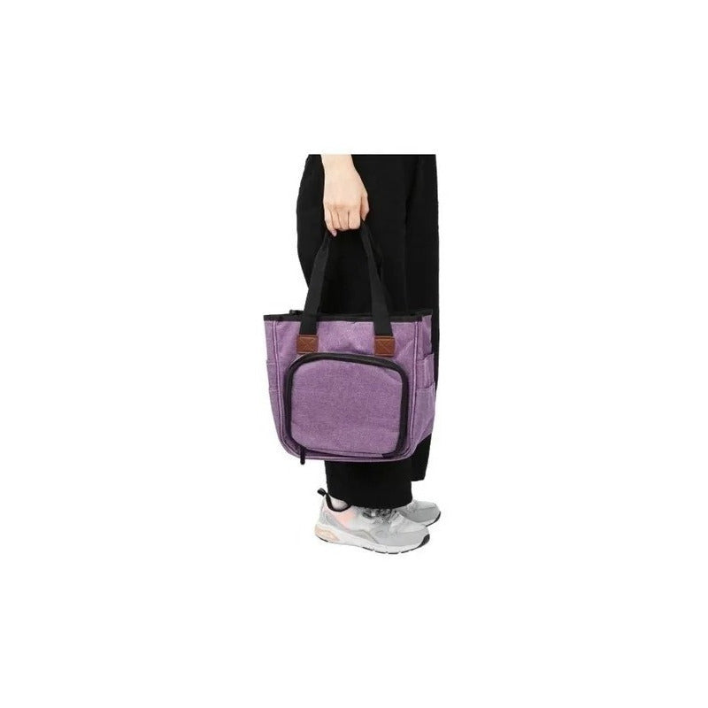 Bolso Porta Tejidos Lana Palillos Crochet Tipo Cartera
