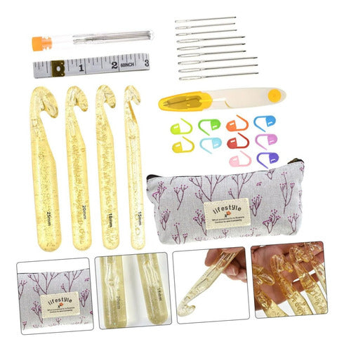 Set De Crochet De Acrilico Jumbo Y Accesorios