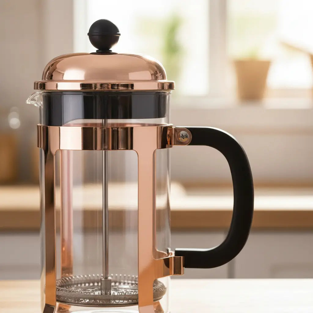 Cafetera Prensa Francesa De Vidrio Rose Gold 1 Litro