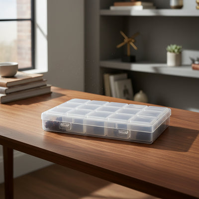 Caja Organizadora Con 15 Envases Para Mostacilla Accesorios