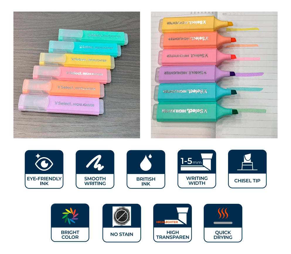 Destacadores 6 Colores Pasteles Resaltadores Profesionales