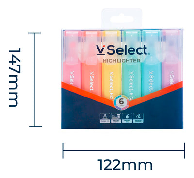 Destacadores 6 Colores Pasteles Resaltadores Profesionales