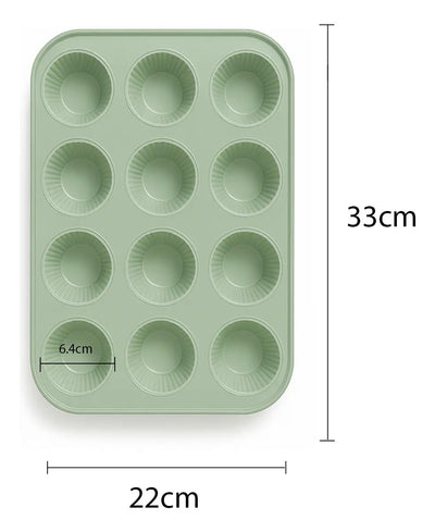 Set 2 Moldes De Silicona Para Cupcakes Muffin Queques
