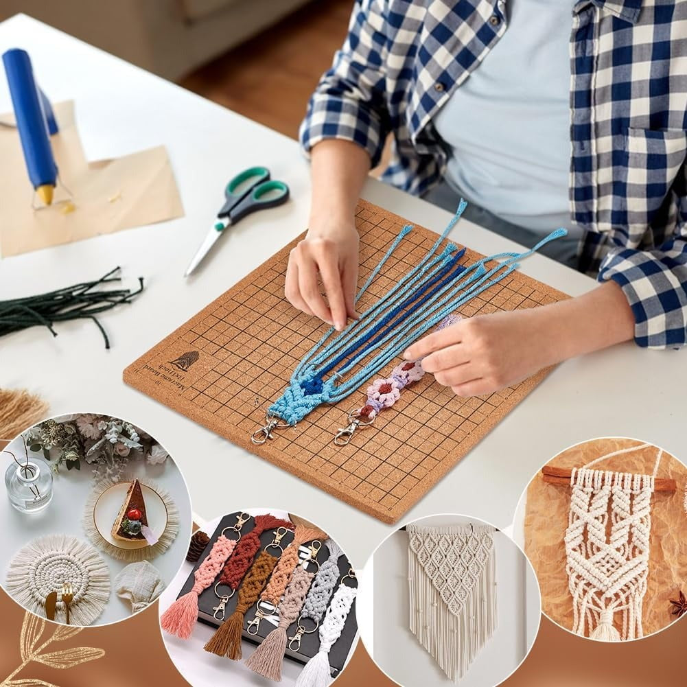 Tabla Para Tejer Macrame 18x18cm + 10 Alfileres Forma T