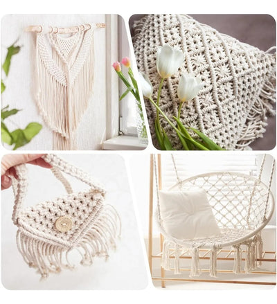 Pack 2 Cordones Algodón Torcido 2mm 200 Metros Para Macramé