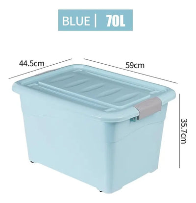 Caja Organizadora Plástica 70 Litros Con Tapa Multiuso