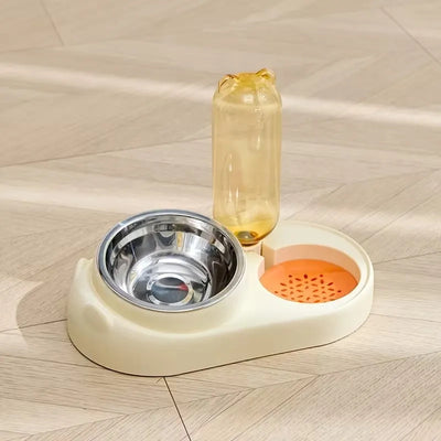 Plato Comedero Y Dispensador De Agua Para Mascotas Gato