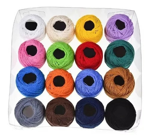 Pack De 16 Hilos Perlé Para Bordado