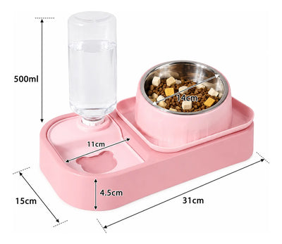 Comedero Bebedero Para Mascotas Con Plato Entrenamiento