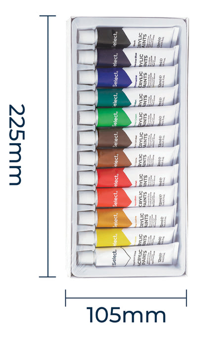 Pintura Acrilica 12 Colores Surtidos Pomos 12ml