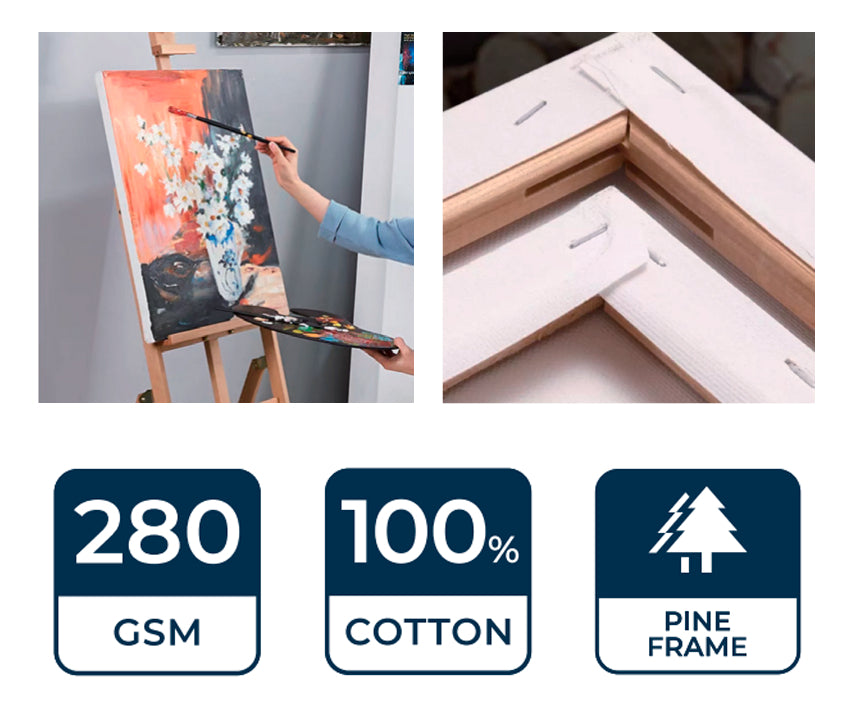 Set 5 Bastidores Para Pintar Lienzo De Tela 50x60cm Algodon