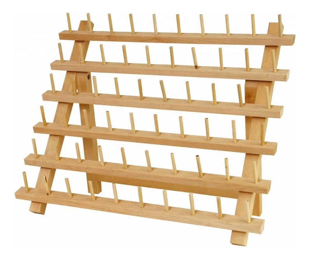 Organizador De Madera Para 60 Hilos De Costura