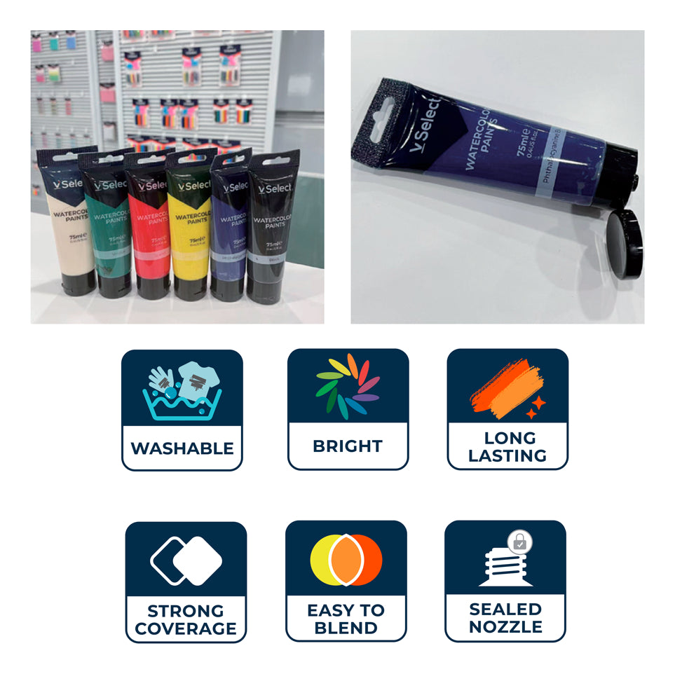 Pintura Acuarela 6 Colores Surtidos 75ml Pack Inicial