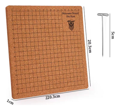 Tabla Para Tejer Macrame 18x18cm + 10 Alfileres Forma T