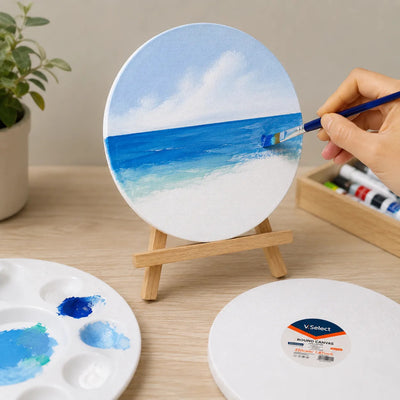 Set 5 Bastidores Circulares 20cm Para Pintar Lienzo De Tela