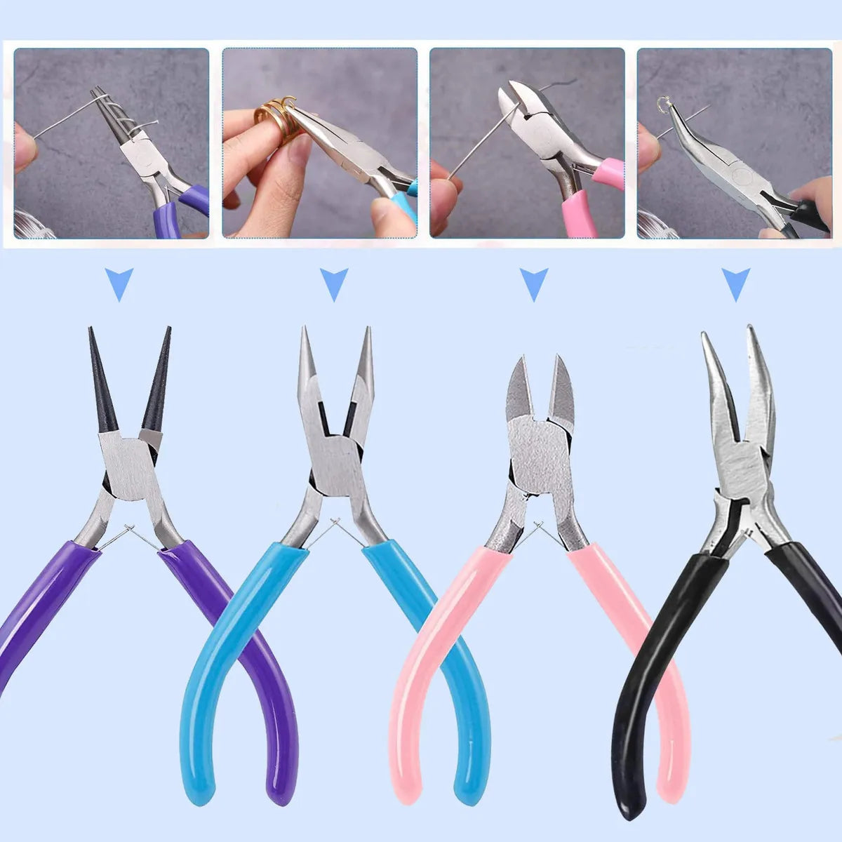 Set 4 Alicates Para Bisutería Manualidades Joyería Artesanal
