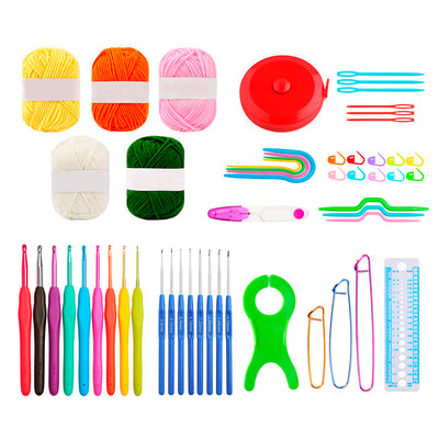 Set de Crochet con Lanas y Accesorios – Con Bolsito Organizador