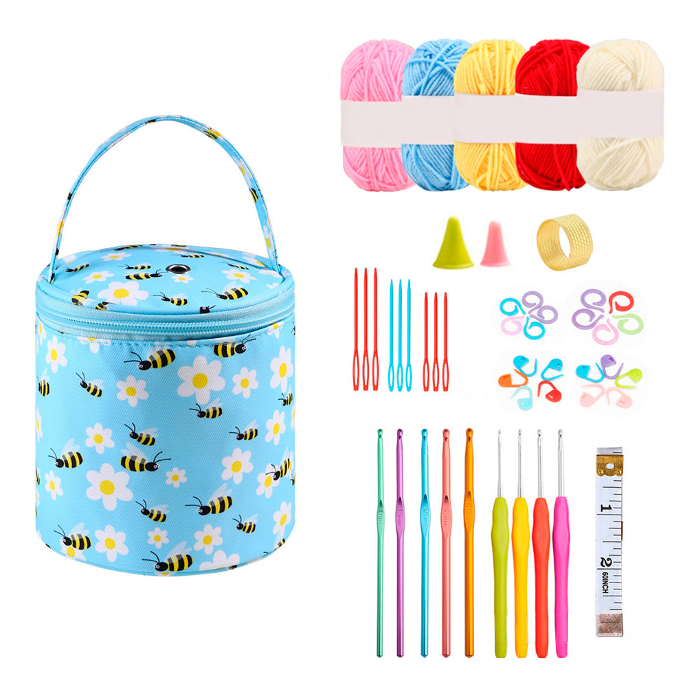 Set completo de lanas y accesorios en estuche