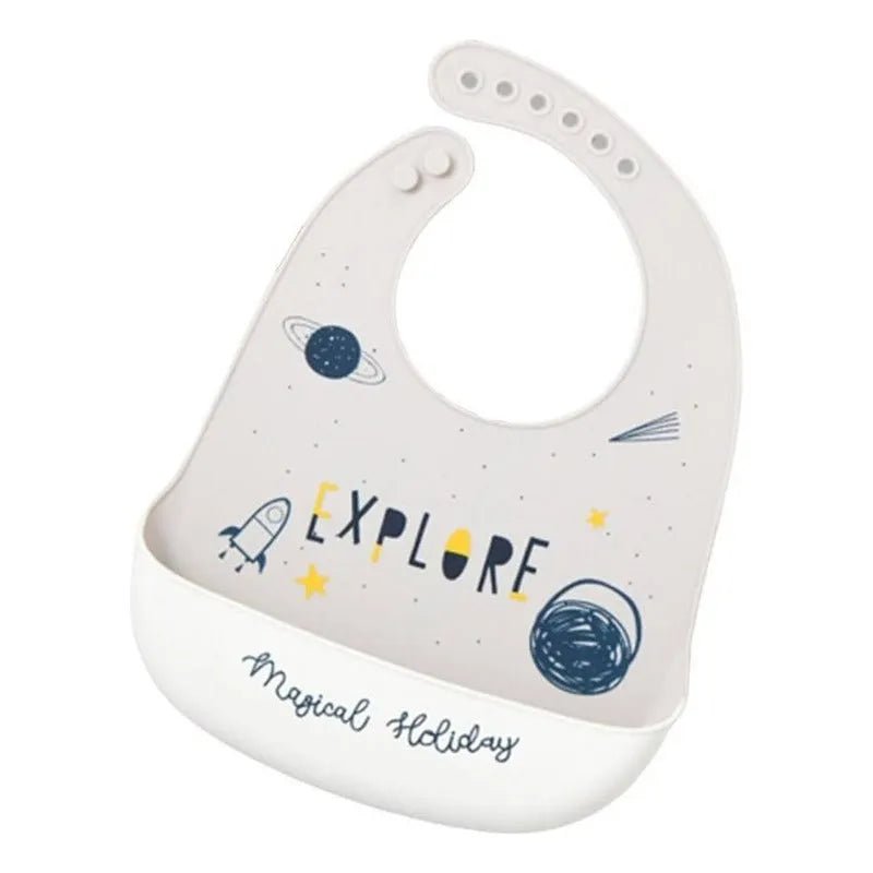 Babero De Silicona Ajustable Con Recoletor De Comida - Baúl de Ayün