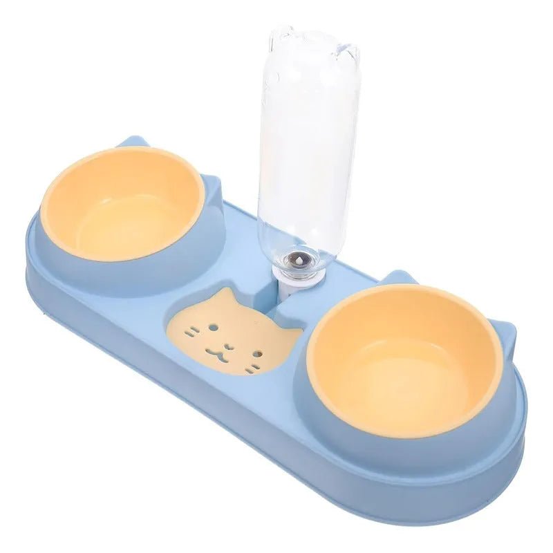 Bebedero Y Comedero Plato Doble Para Mascotas Perro Gato - Baúl de Ayün