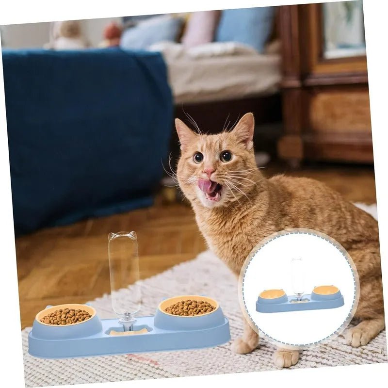 Bebedero Y Comedero Plato Doble Para Mascotas Perro Gato - Baúl de Ayün