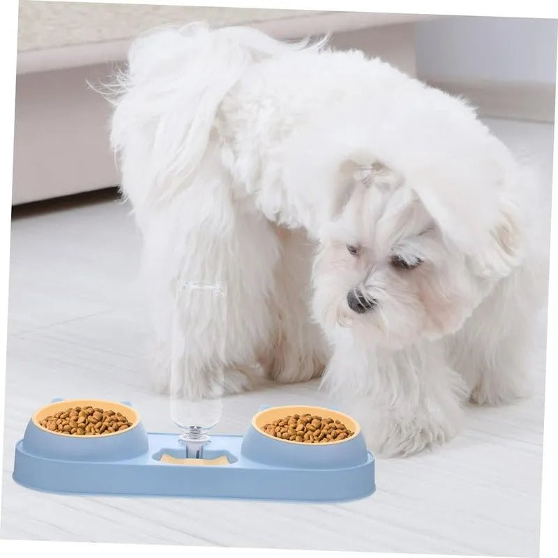 Bebedero Y Comedero Plato Doble Para Mascotas Perro Gato - Baúl de Ayün