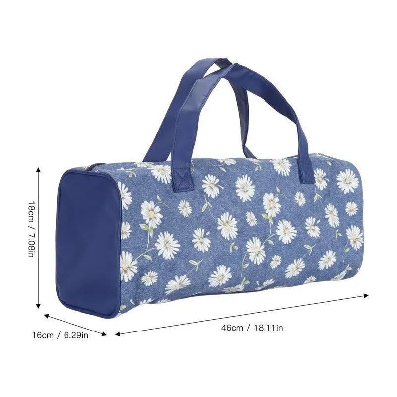 Bolso Organizador Tejido Lanas Palillos Y Crochet Flores - Baúl de Ayün