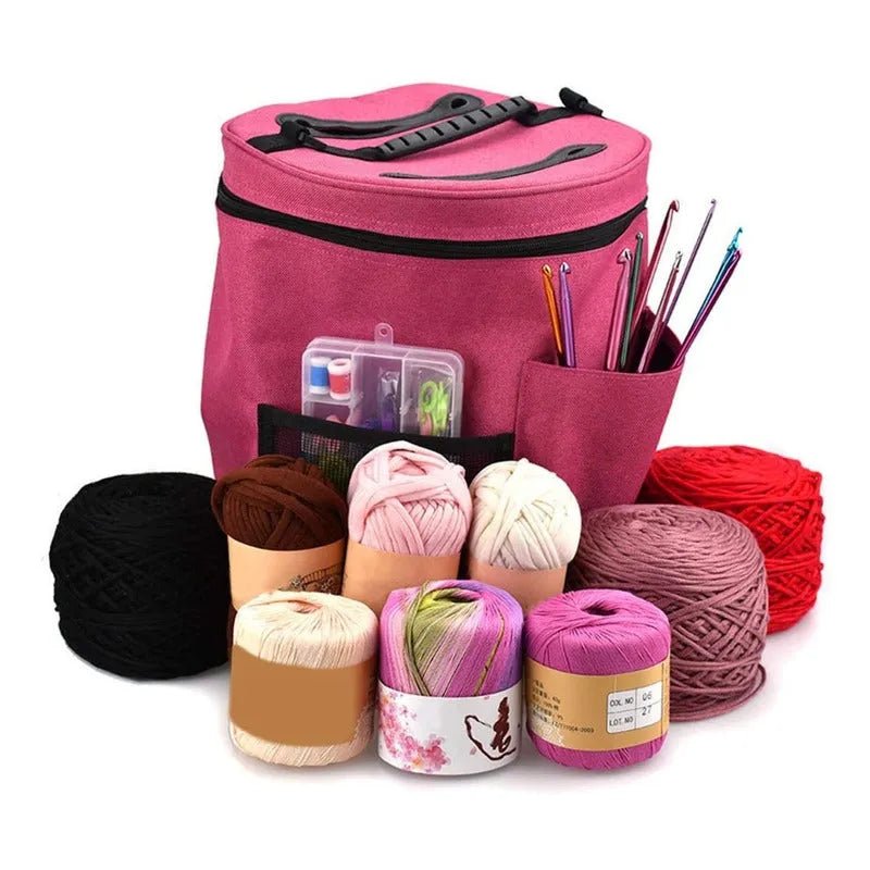 Bolso Porta Tejido Lanas Palillos Y Crochet Grande - Baúl de Ayün