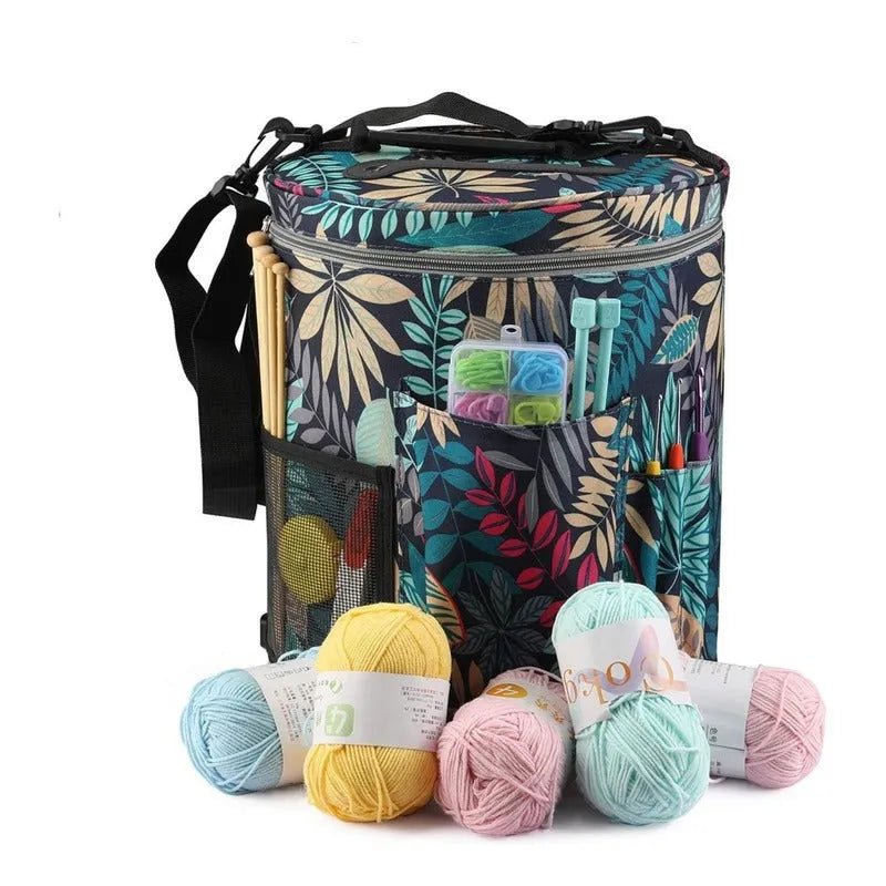 Bolso Porta Tejido Lanas Palillos Y Crochet Grande - Diseños - Baúl de Ayün