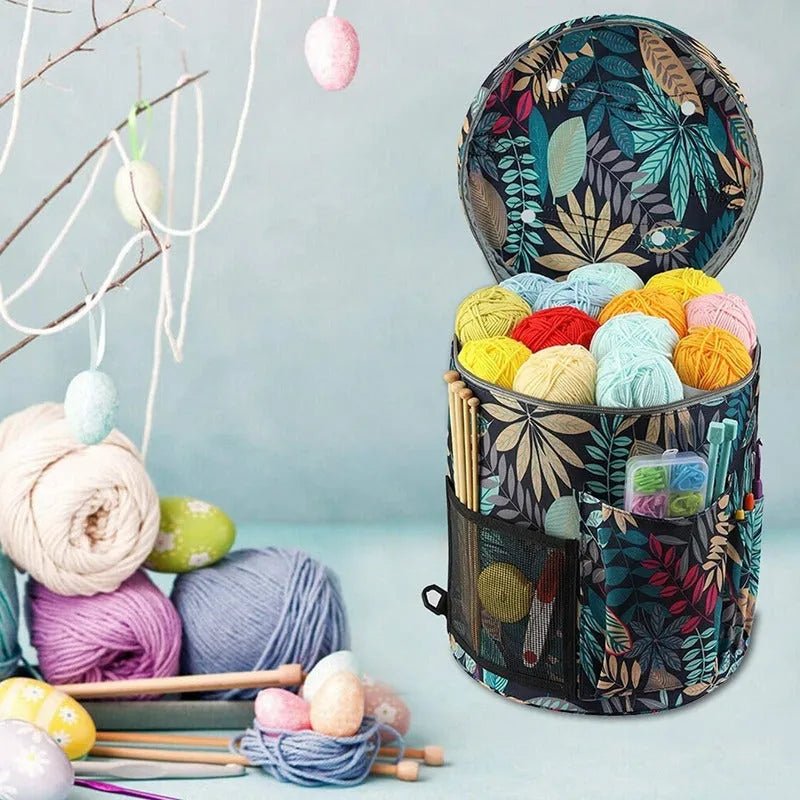 Bolso Porta Tejido Lanas Palillos Y Crochet Grande - Diseños - Baúl de Ayün