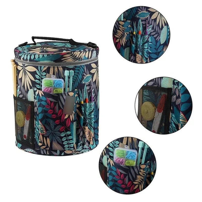 Bolso Porta Tejido Lanas Palillos Y Crochet Grande - Diseños - Baúl de Ayün