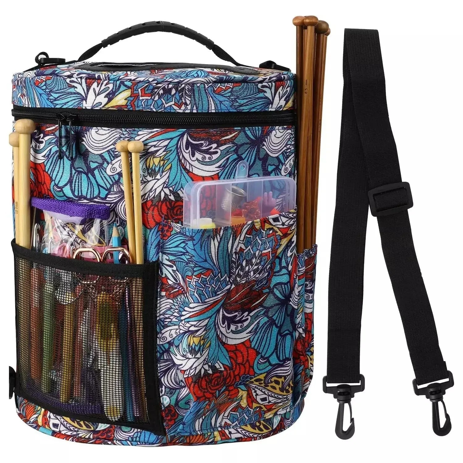 Bolso Porta Tejido Lanas Palillos Y Crochet Grande - Diseños - Baúl de Ayün