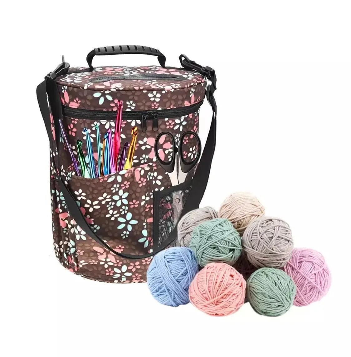 Bolso Porta Tejido Lanas Palillos Y Crochet Grande - Diseños - Baúl de Ayün