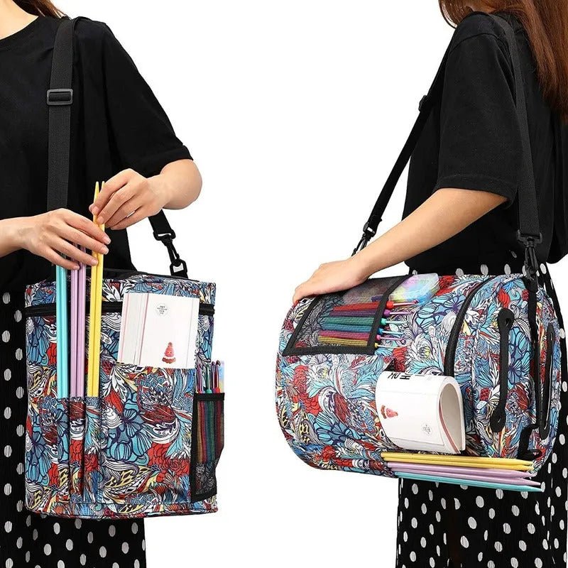 Bolso Porta Tejido Lanas Palillos Y Crochet Grande - Diseños - Baúl de Ayün