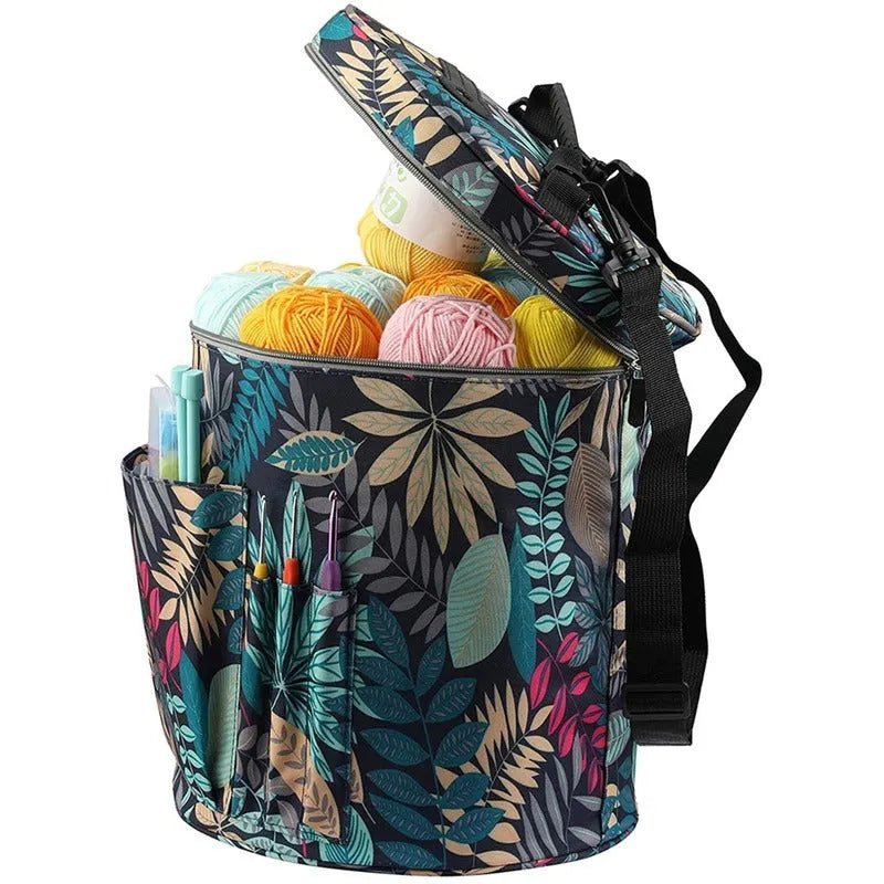 Bolso Porta Tejido Lanas Palillos Y Crochet Grande - Diseños - Baúl de Ayün