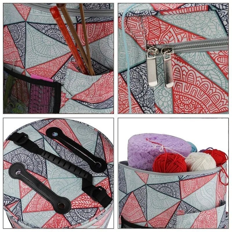 Bolso Porta Tejido Lanas Palillos Y Crochet Grande - Diseños - Baúl de Ayün