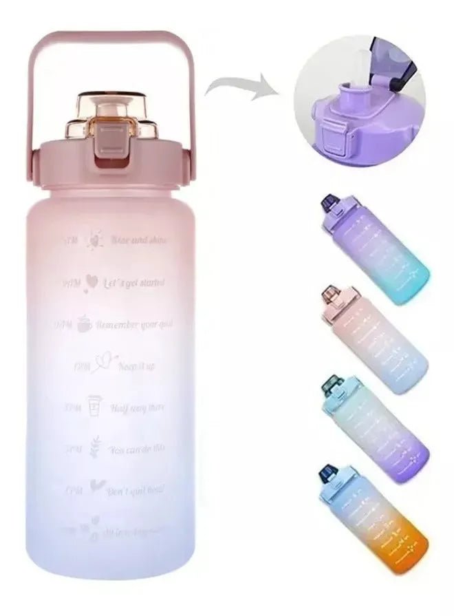Botella De 2 Litros Con Bombilla para Agua - Motivacional - Baúl de Ayün