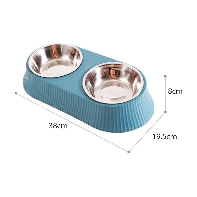 Comedero Plato Doble Acero Inox Para Mascotas Perro Gato - Baúl de Ayün