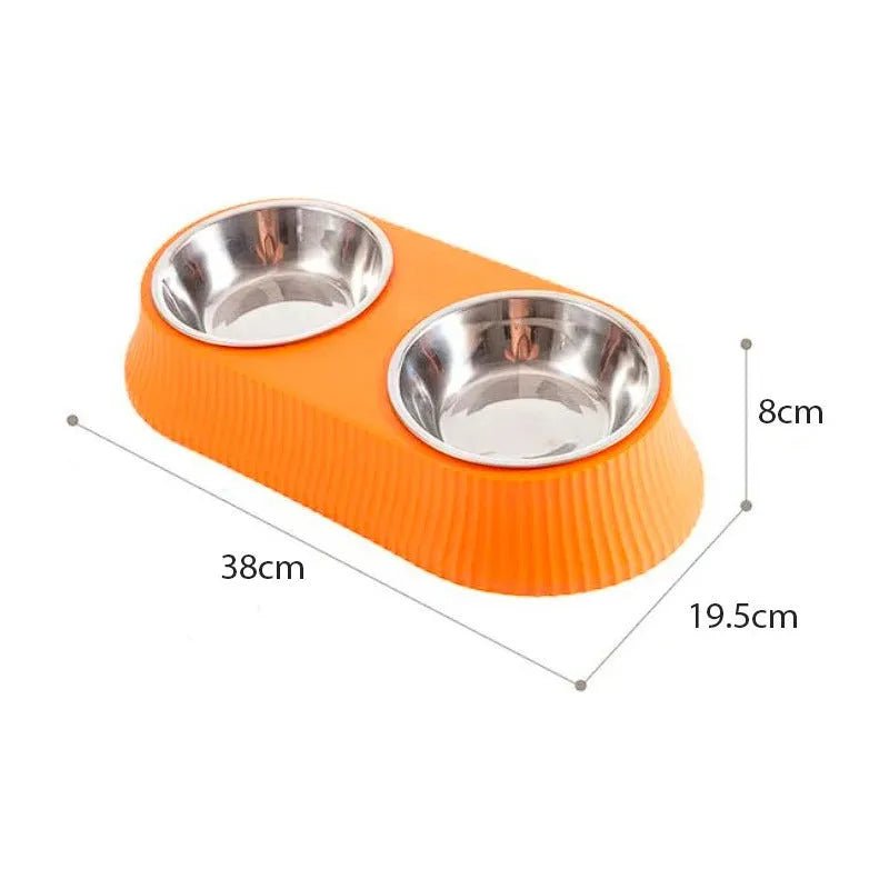 Comedero Plato Doble Acero Inox Para Mascotas Perro Gato - Baúl de Ayün