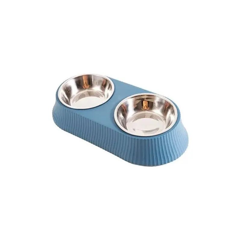 Comedero Plato Doble Acero Inox Para Mascotas Perro Gato - Baúl de Ayün
