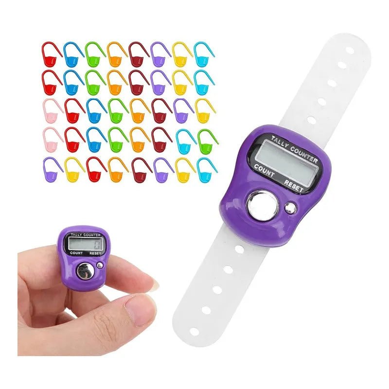 Contador De Vueltas Digital + 40 Marcadores Para Tejido - Baúl de Ayün