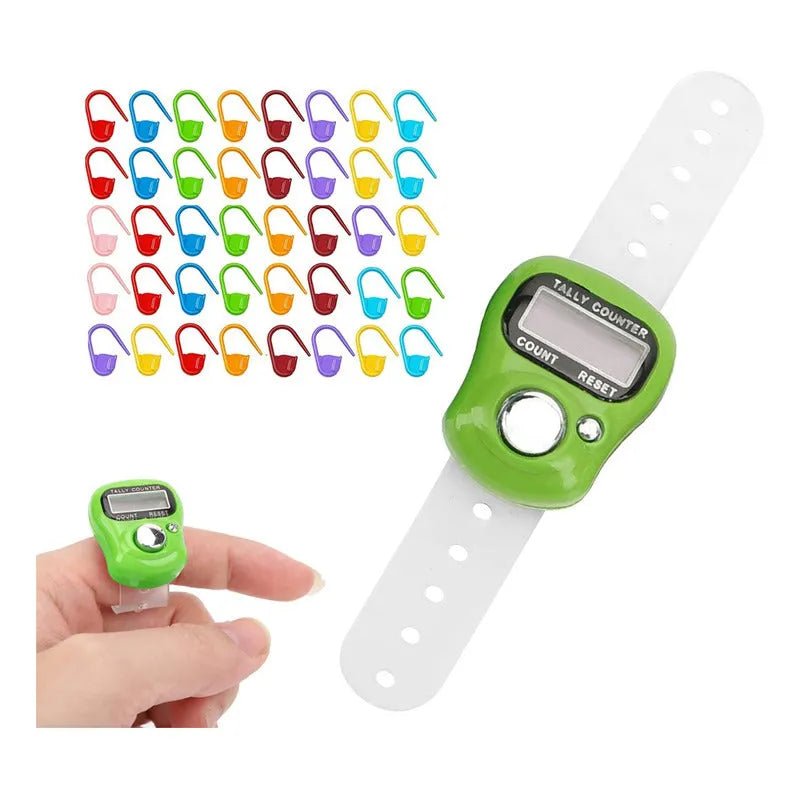 Contador De Vueltas Digital + 40 Marcadores Para Tejido - Baúl de Ayün