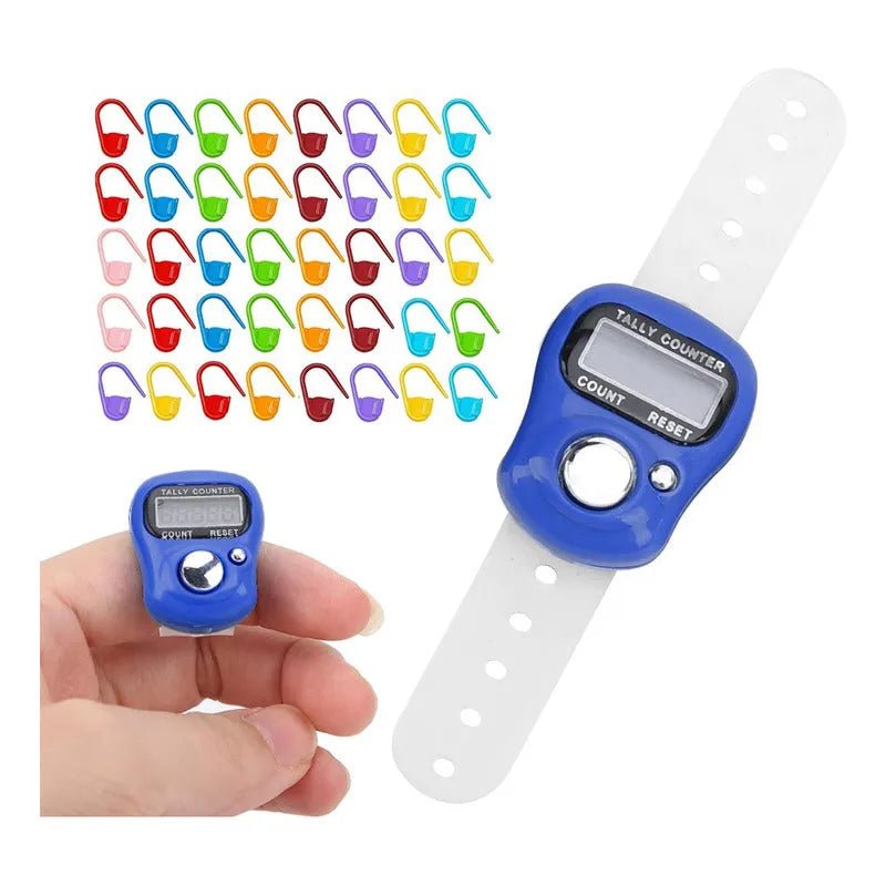 Contador De Vueltas Digital + 40 Marcadores Para Tejido - Baúl de Ayün