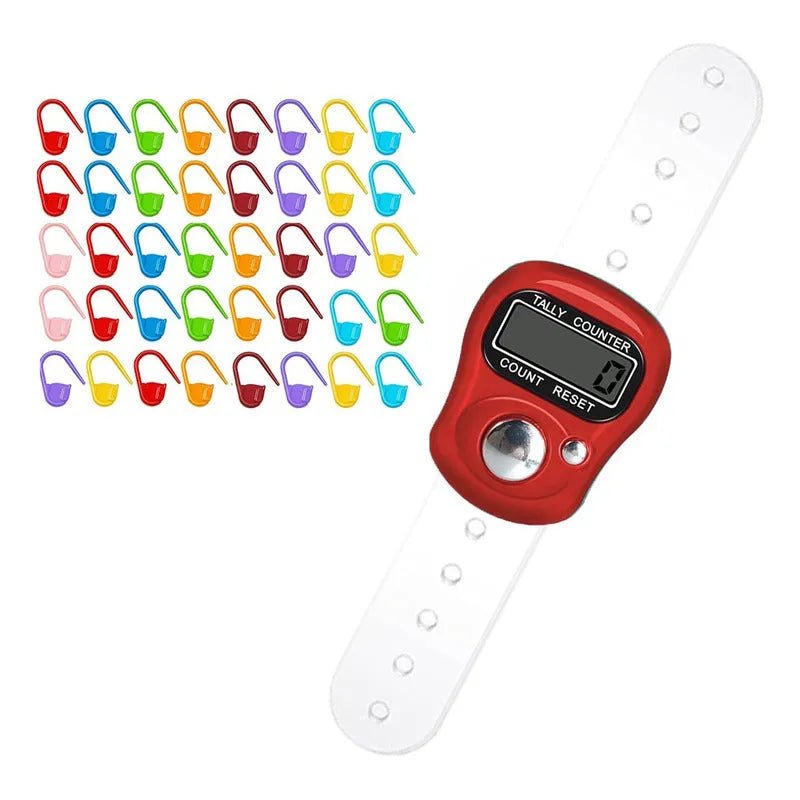 Contador De Vueltas Digital + 40 Marcadores Para Tejido - Baúl de Ayün